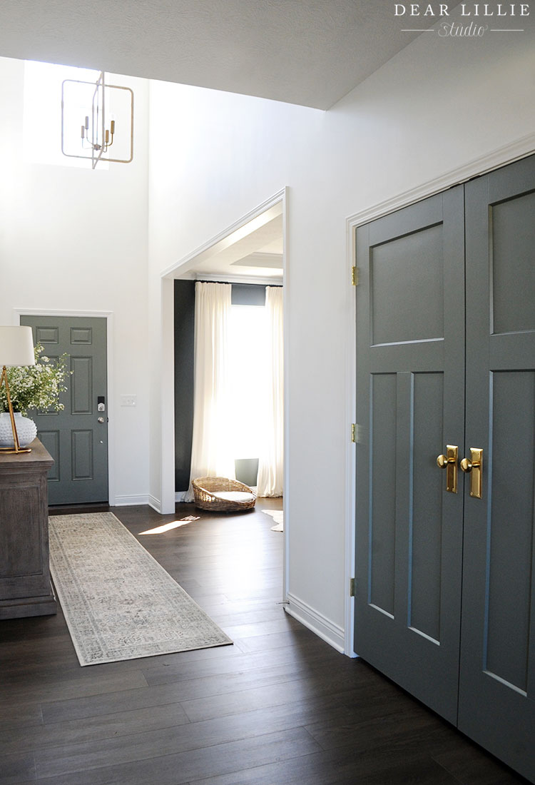 Entryway with Green Doors