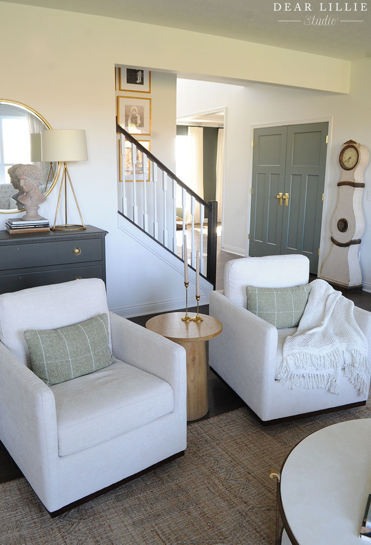 Entryway with Green Doors