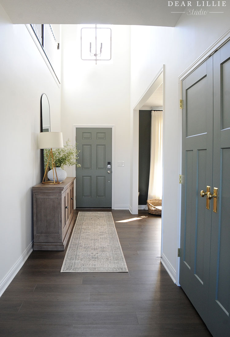 Entryway with Green Doors