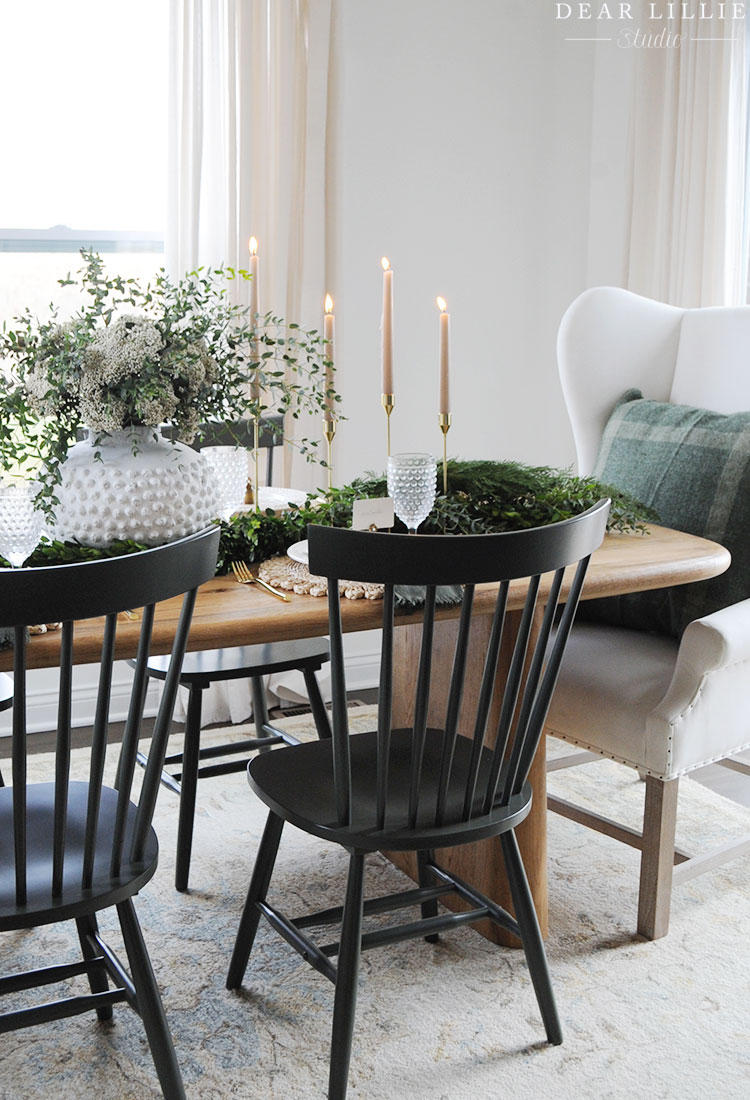 Green and White Christmas Table