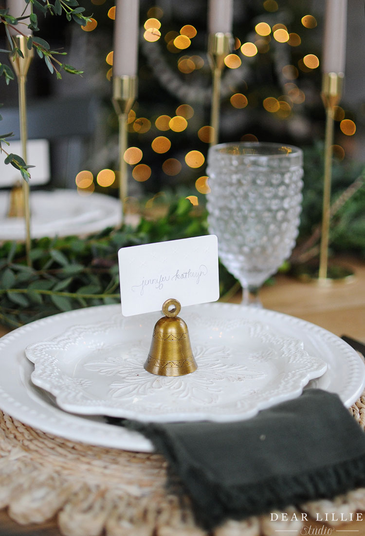 Green and White Christmas Table