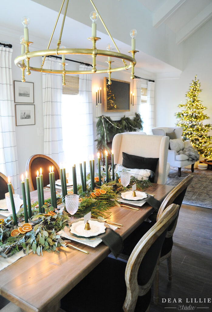 Holiday Tablescape with Some Dried Orange Slices