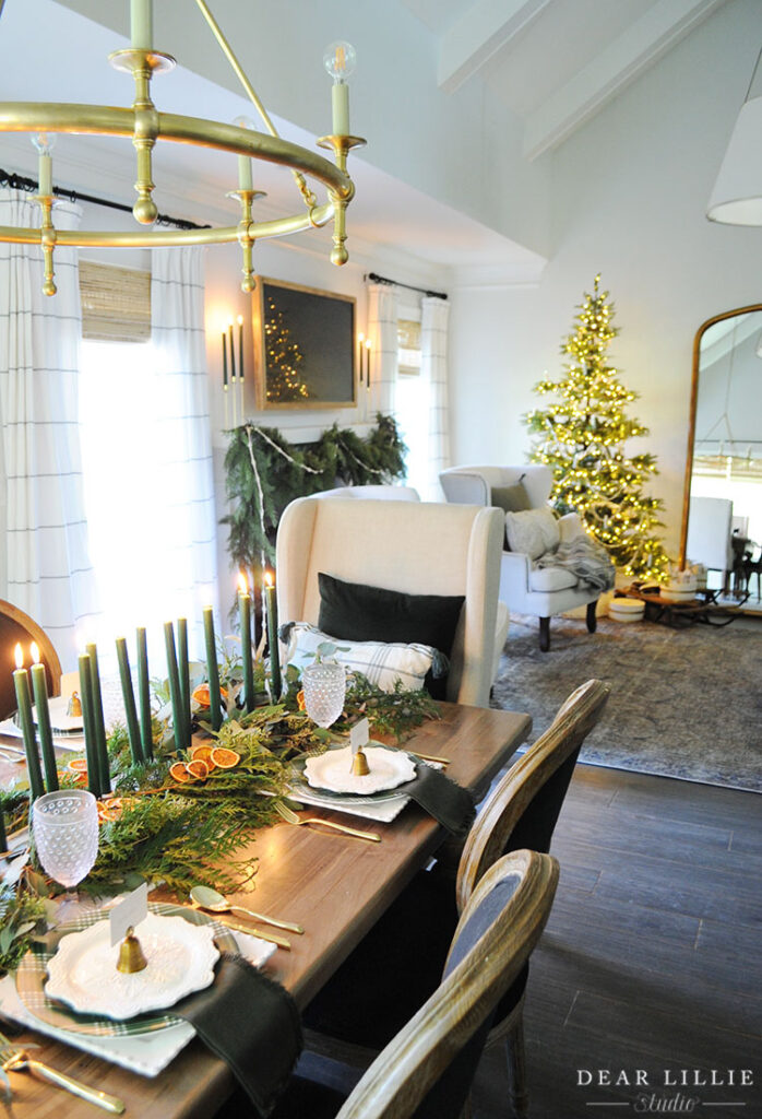 Holiday Tablescape with Some Dried Orange Slices